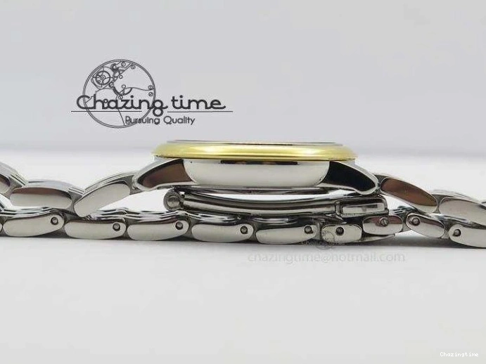 0503 OnTrend De Ville 27mm SS YG Ladies MK 1:1 Best Edition White MOP Dial Diamond Markers On SS Bracelet Ronda Quartz 8187